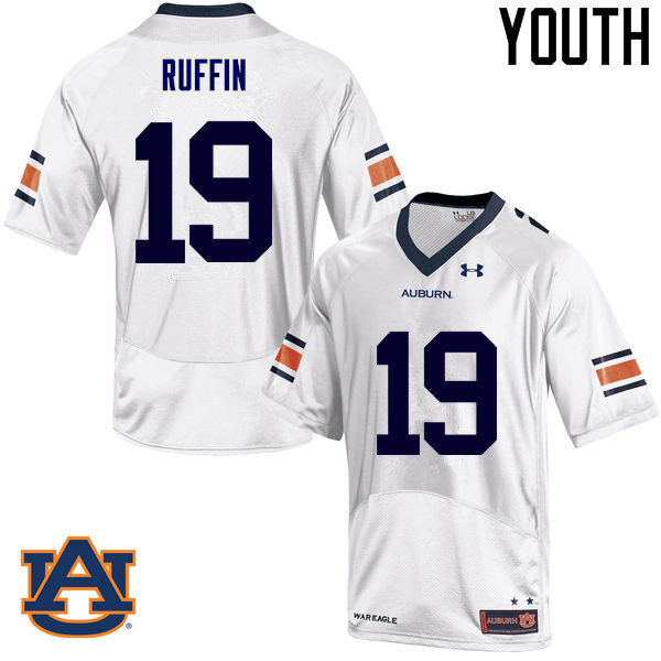 Youth Auburn Tigers #19 Nick Ruffin College Football Jerseys Sale-White